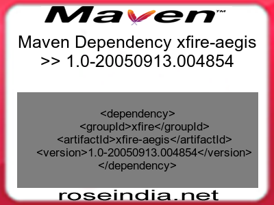 Maven dependency of xfire-aegis version 1.0-20050913.004854