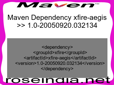 Maven dependency of xfire-aegis version 1.0-20050920.032134