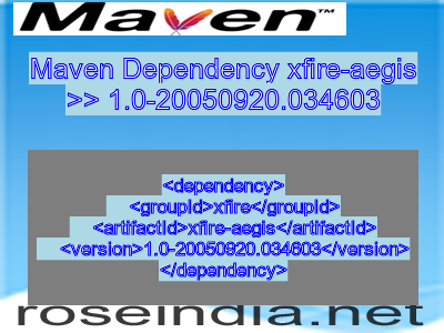 Maven dependency of xfire-aegis version 1.0-20050920.034603