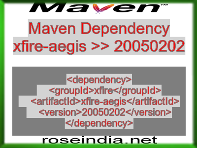 Maven dependency of xfire-aegis version 20050202