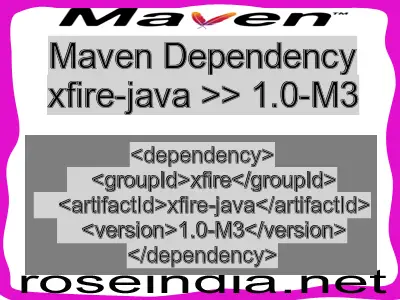 Maven dependency of xfire-java version 1.0-M3