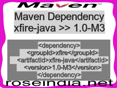 Maven dependency of xfire-java version 1.0-M3