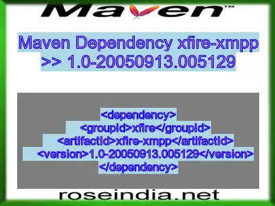 Maven dependency of xfire-xmpp version 1.0-20050913.005129