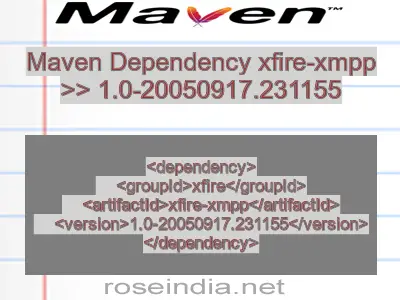 Maven dependency of xfire-xmpp version 1.0-20050917.231155