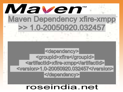 Maven dependency of xfire-xmpp version 1.0-20050920.032457