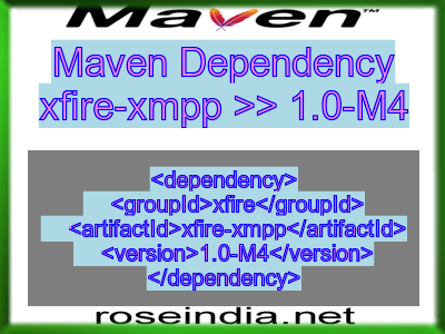 Maven dependency of xfire-xmpp version 1.0-M4