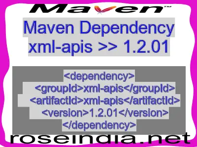 Maven dependency of xml-apis version 1.2.01