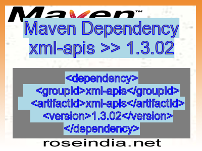 Maven dependency of xml-apis version 1.3.02