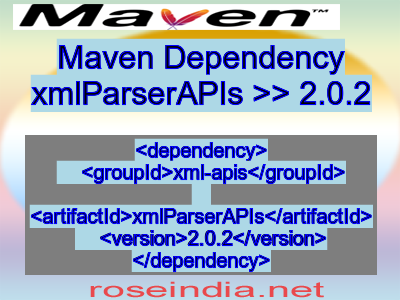 Maven dependency of xmlParserAPIs version 2.0.2