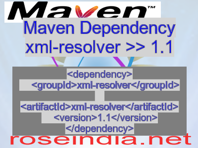 Maven dependency of xml-resolver version 1.1