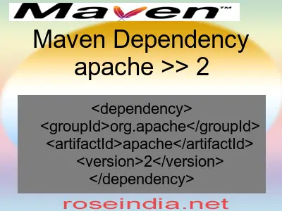 Maven dependency of apache version 2