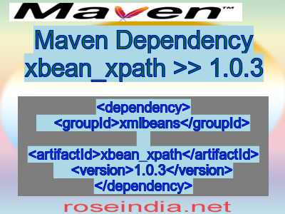 Maven dependency of xbean_xpath version 1.0.3