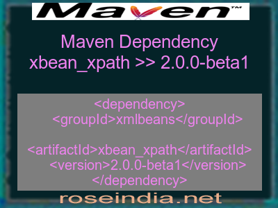 Maven dependency of xbean_xpath version 2.0.0-beta1