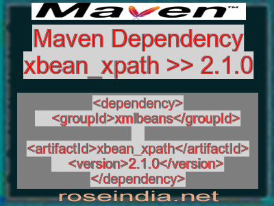 Maven dependency of xbean_xpath version 2.1.0