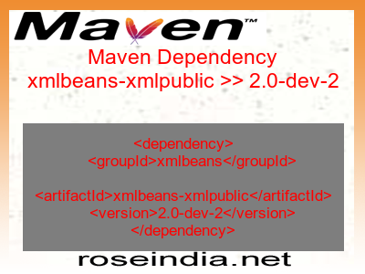 Maven dependency of xmlbeans-xmlpublic version 2.0-dev-2