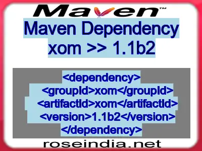 Maven dependency of xom version 1.1b2