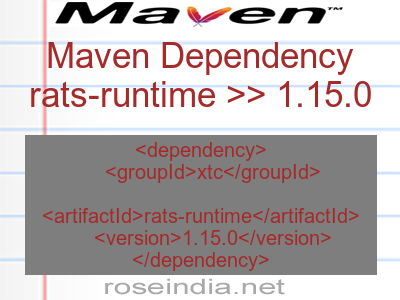 Maven dependency of rats-runtime version 1.15.0