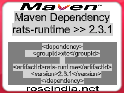 Maven dependency of rats-runtime version 2.3.1