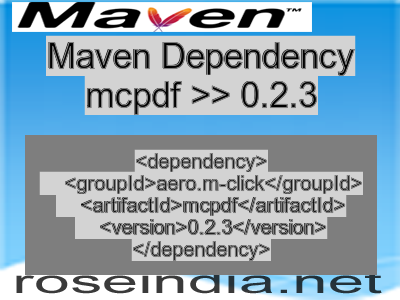 Maven dependency of mcpdf version 0.2.3