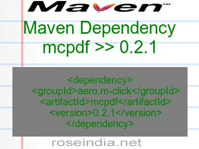 Maven dependency of mcpdf version 0.2.1