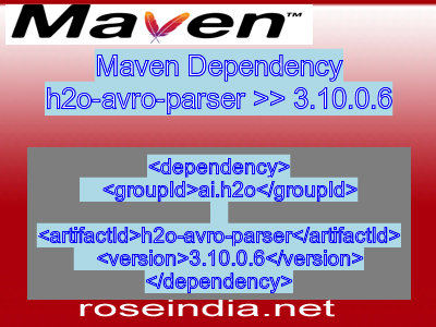 Maven dependency of h2o-avro-parser version 3.10.0.6