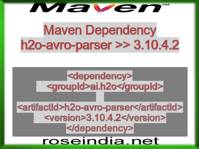 Maven dependency of h2o-avro-parser version 3.10.4.2