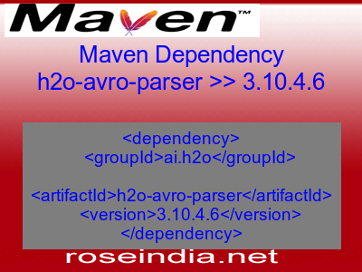Maven dependency of h2o-avro-parser version 3.10.4.6