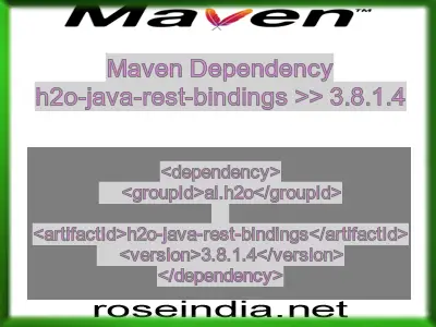 Maven dependency of h2o-java-rest-bindings version 3.8.1.4