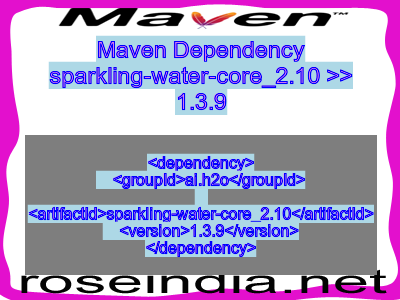 Maven dependency of sparkling-water-core_2.10 version 1.3.9