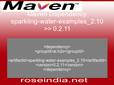Maven dependency of sparkling-water-examples_2.10 version 0.2.11