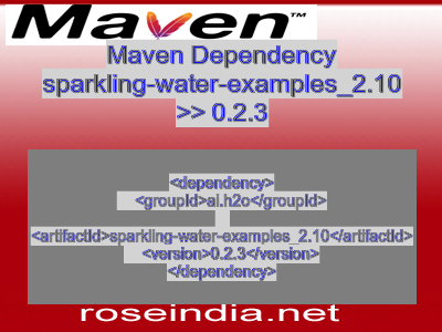 Maven dependency of sparkling-water-examples_2.10 version 0.2.3