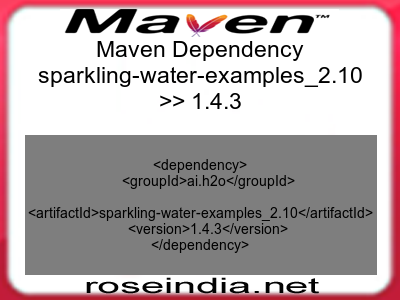 Maven dependency of sparkling-water-examples_2.10 version 1.4.3