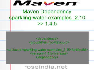 Maven dependency of sparkling-water-examples_2.10 version 1.4.5