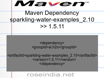 Maven dependency of sparkling-water-examples_2.10 version 1.5.11