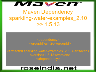 Maven dependency of sparkling-water-examples_2.10 version 1.5.13