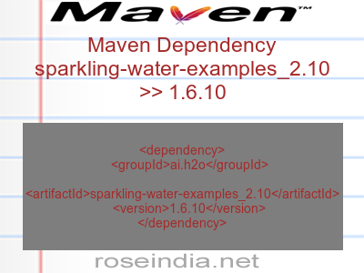 Maven dependency of sparkling-water-examples_2.10 version 1.6.10