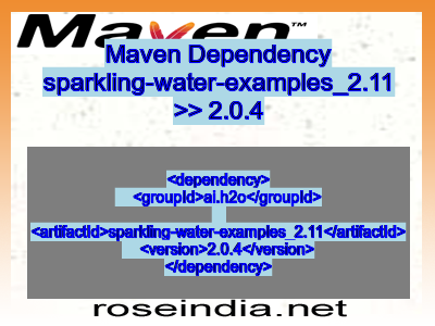 Maven dependency of sparkling-water-examples_2.11 version 2.0.4