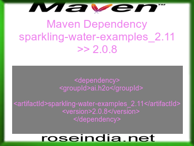Maven dependency of sparkling-water-examples_2.11 version 2.0.8