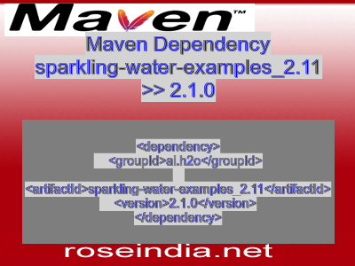 Maven dependency of sparkling-water-examples_2.11 version 2.1.0