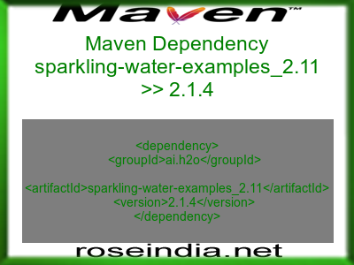 Maven dependency of sparkling-water-examples_2.11 version 2.1.4