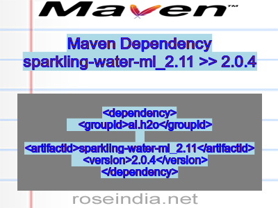 Maven dependency of sparkling-water-ml_2.11 version 2.0.4