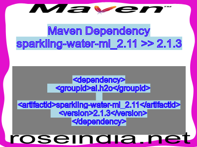 Maven dependency of sparkling-water-ml_2.11 version 2.1.3