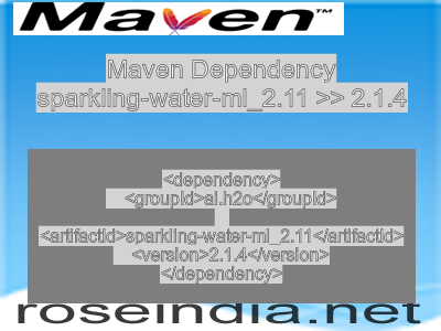 Maven dependency of sparkling-water-ml_2.11 version 2.1.4