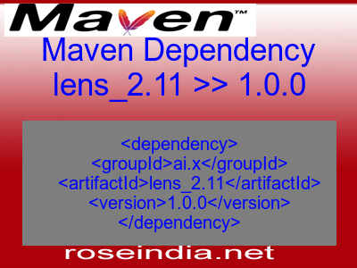 Maven dependency of lens_2.11 version 1.0.0