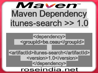 Maven dependency of itunes-search version 1.0