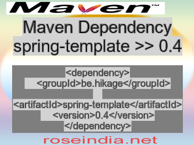 Maven dependency of spring-template version 0.4