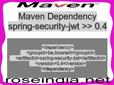 Maven dependency of spring-security-jwt version 0.4