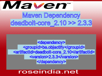 Maven dependency of deadbolt-core_2.10 version 2.3.3