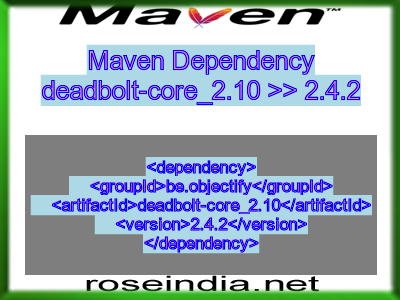 Maven dependency of deadbolt-core_2.10 version 2.4.2