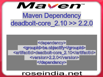 Maven dependency of deadbolt-core_2.10 version 2.2.0